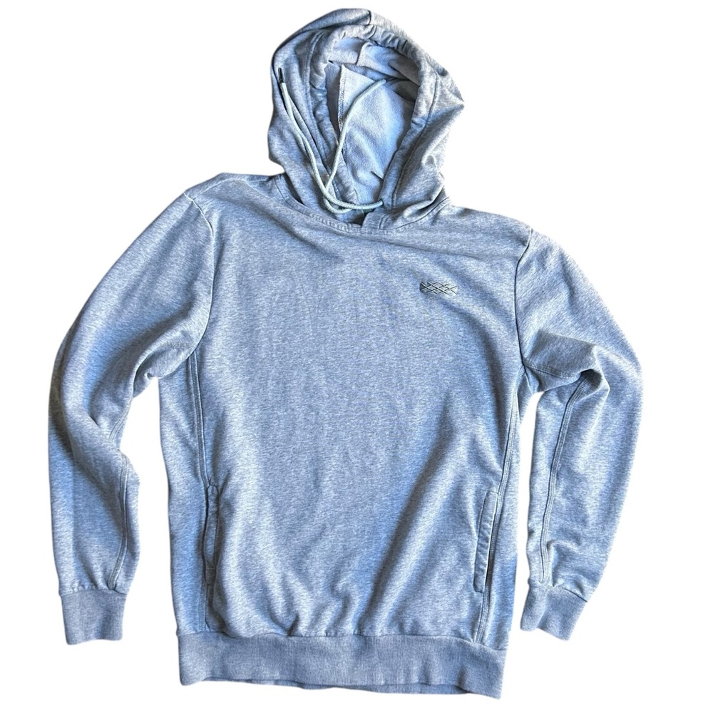 Bottoms Lab Men’s Gray Hoodie Sweatshirt 85% Cotton Large Fitted Zip Pockets